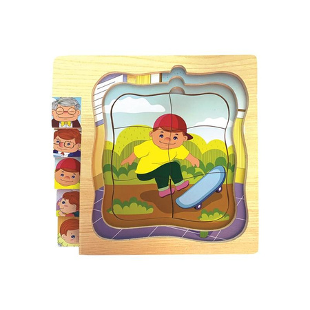 Top Bright - Puzzle warstwowe dziadek, okulary