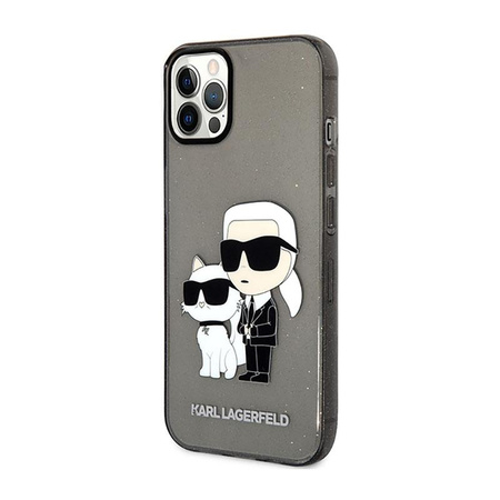 Karl Lagerfeld IML Glitter NFT Karl & Choupette - iPhone 12 / iPhone 12 Pro Case (black)