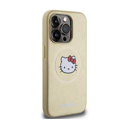 Hello Kitty Leather Kitty Head MagSafe - Etui iPhone 13 Pro Max (złoty)