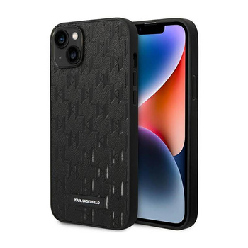 Karl Lagerfeld Saffiano Mono Metall Logo - iPhone 14 Plus Tasche (schwarz)