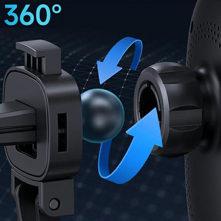 USAMS US-CD182 - Magnetische Autohalterung mit kabellosem 15-W-Laden (schwarz)