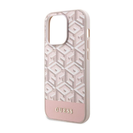 Guess GCube Stripes MagSafe - Schutzhülle für iPhone 14 Pro Max (Pink)