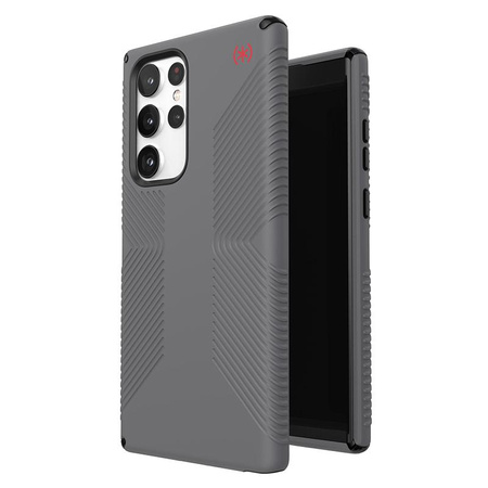 Speck Presidio2 Grip - Samsung Galaxy S22 Ultra Case with MICROBAN Coating (Graphite Grey/Black)