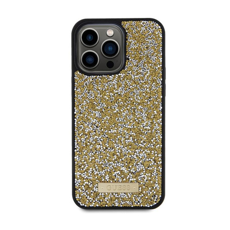 Guess Rhinestone Metal Logo - iPhone 15 Pro Case (yellow)
