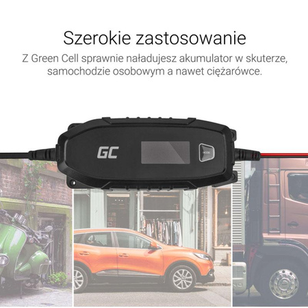 Green Cell - nabíječka, nabíječka pro 6V / 12V (4A) baterie s inteligentní diagnostickou funkcí