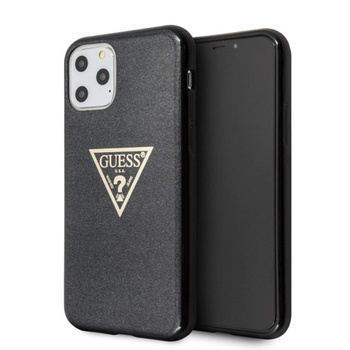 Pouzdro Guess Solid Glitter Triangle - iPhone 11 Pro (černé)