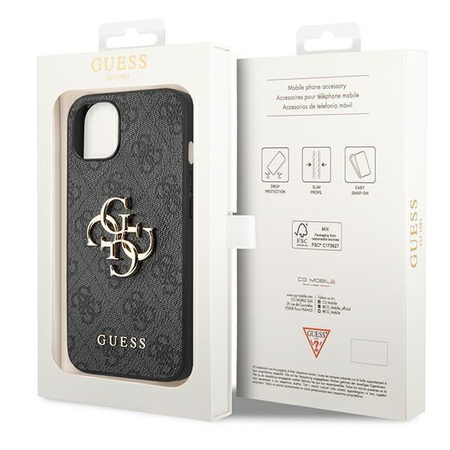 Guess 4G Big Metal Logo - iPhone 14 Plus Tasche (grau)