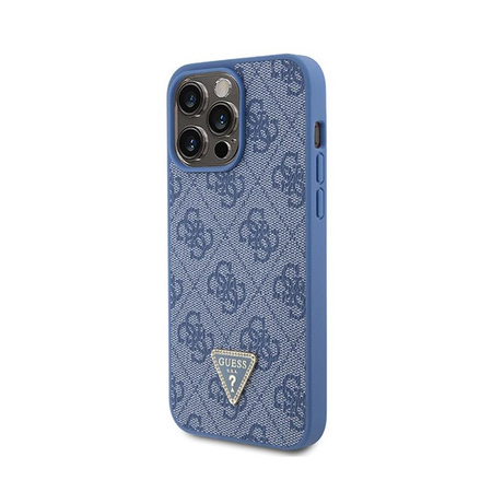 Étui Guess en cuir 4G Triangle Strass - iPhone 15 Pro Max (bleu)