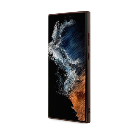 Pouzdro Guess 4G Bottom Stripe Metal Logo Collection - Samsung Galaxy S24 Ultra (hnědé)