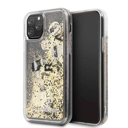 Karl Lagerfeld Glitter Liquid Floatting Charms - iPhone 11 Pro Hülle (Gold Floatting Charms)