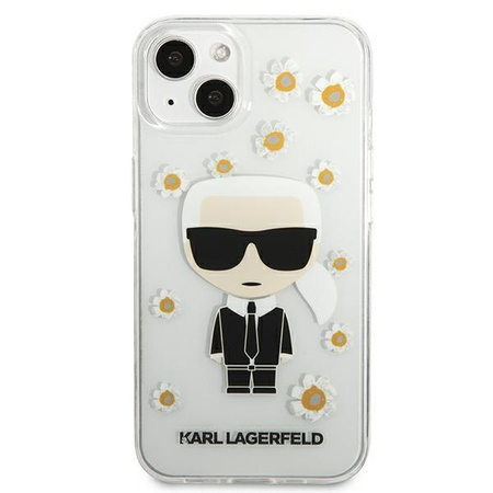 Karl Lagerfeld Iconic Karl Flower - pouzdro pro iPhone 13 (průhledné)