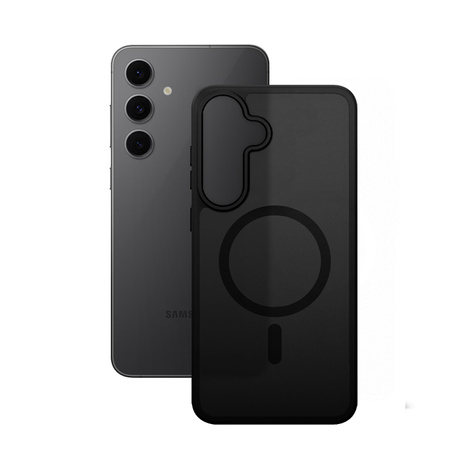 Crong Hybrid Matte Magnetic - kryt MagSafe pro Samsung Galaxy S24 FE (černý)