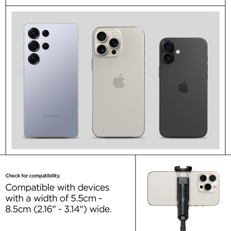 Spigen S541W Bluetooth Selfie Stick Tripod - Stojan na chytrý telefon / držák selfie tyče (černý)