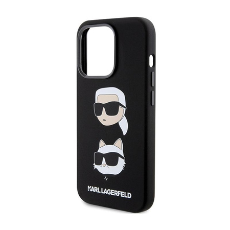 Karl Lagerfeld Silicone Karl & Choupette Heads - iPhone 15 Pro Case (Black)