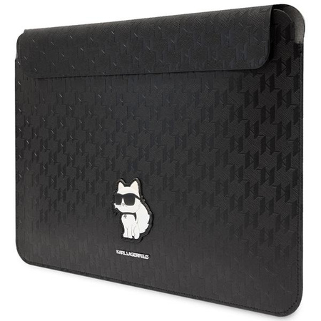 Karl Lagerfeld NFT Saffiano Monogram Iconic Choupette Sleeve - 14" Notebook Case (Black)