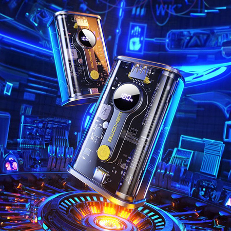 WEKOME WP-333 Vanguard Series - Banque d'énergie 10000 mAh Super Charging PD 20W + QC 22.5W (Noir / Transparent)