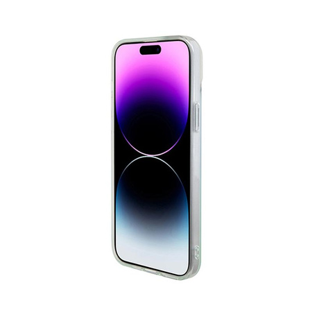 Guess IML Iridescent MagSafe - iPhone 15 tok (türkizkék)