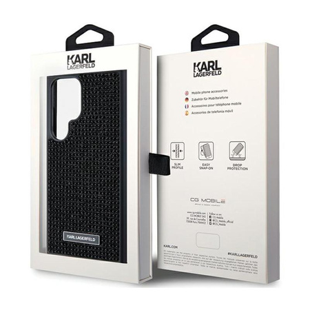 Karl Lagerfeld Rhinestone Metal Logo - Samsung Galaxy S24 Ultra Tasche (schwarz)