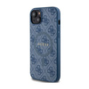 Guess 4G Collection bőr fém logós MagSafe - iPhone 15 Plus / 14 Plus tok (kék)
