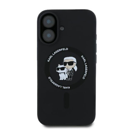 Karl Lagerfeld Silicone Karl & Choupette Ring MagSafe - Case for iPhone 16 Plus (black)