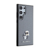 Karl Lagerfeld Saffiano Karl & Choupette Metal Pin - Etui Samsung Galaxy S24 Ultra (szary)