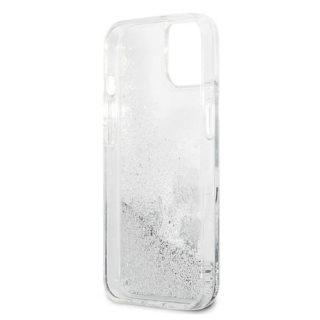 Karl Lagerfeld Liquid Glitter Karl & Choupette - iPhone 13 mini Tasche (silber)