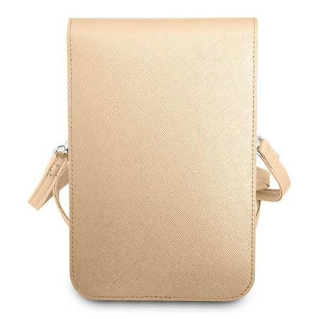 Guess Wallet Saffiano Triangle Logo Phone Bag – Torba na smartfona i akcesoria (Beige)
