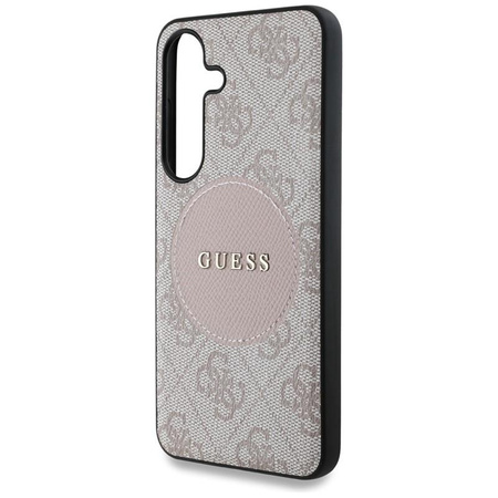 Guess 4G Round Patch Classic Logo MagSafe - Case for Samsung Galaxy S25 (pink)