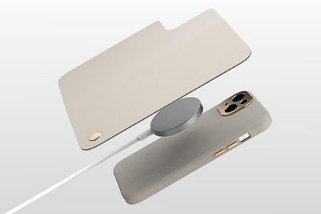 Moshi Overture MagSafe - Bőr 3 az 1-ben flip tok iPhone 14 Pro készülékhez (éjfekete)