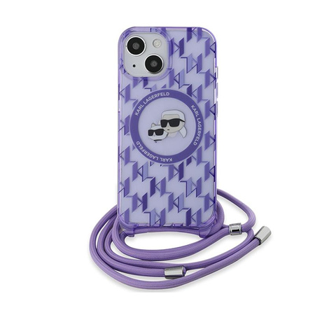 Karl Lagerfeld IML Crossbody Monogramm Karl & Choupette Head MagSafe - iPhone 15 / 14 / 13 Tasche (lila)