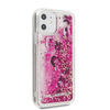 Karl Lagerfeld Glitter Liquid Floatting Charms - pouzdro na iPhone 11 (růžové plovoucí přívěsky)