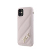 Karl Lagerfeld Diagonal Gesteppte Schrift - iPhone 11 Tasche (rosa)