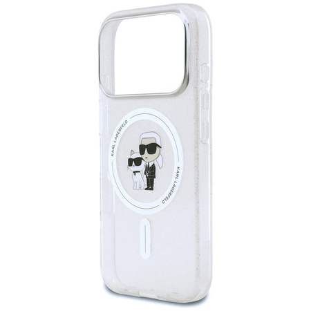 Karl Lagerfeld IML Karl Choupette Glitter MagSafe - Hülle für iPhone 17 Pro (transparent)