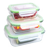 Alpina - Set of 6 glass food containers with lid lunchbox 370 ml / 640 ml / 1050 ml