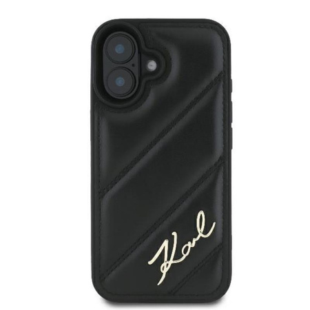 Karl Lagerfeld Quilted Signature - Pouzdro iPhone 16 (černé)
