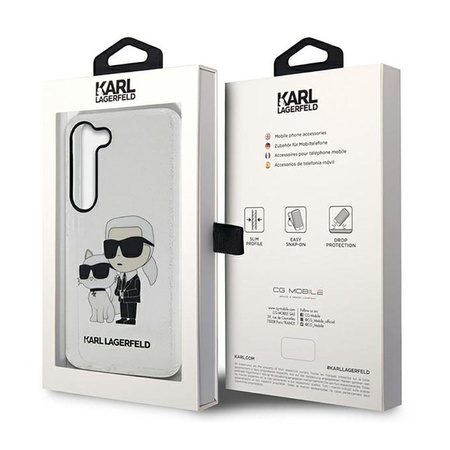Karl Lagerfeld IML Glitter NFT Karl & Choupette - Etui Samsung Galaxy S23 (przezroczysty)