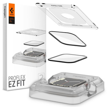Spigen Proflex EZ FIT 2-Pack - Hybridní sklo pro Apple Watch 8 / 7 41 mm (2 ks)