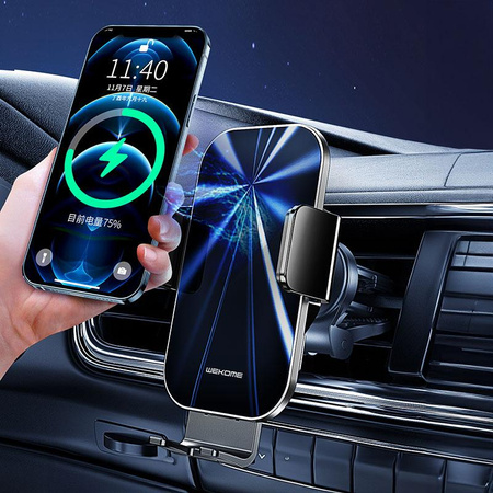 WEKOME WP-U203 K Captain Series - Support de voiture avec recharge sans fil 15W (Noir)