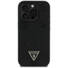 Guess Grained Hot Stamp Peony Triangle Logo MagSafe - Etui do iPhone 16 Pro (czarny)