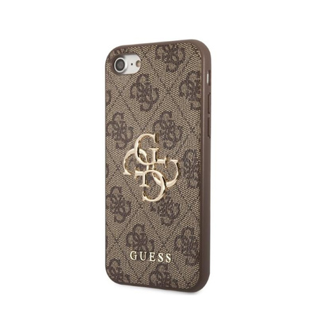 Guess 4G Big Metal Logo - pouzdro pro iPhone SE (2022/2020) / 8 / 7 (hnědé)