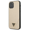 Guess Saffiano V - Coque iPhone 12 Pro Max (Or)