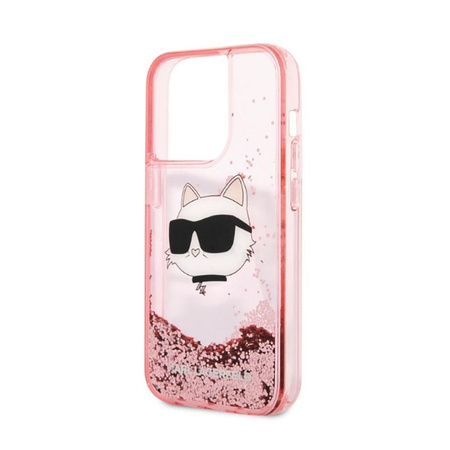 Karl Lagerfeld Liquid Glitter NFT Choupette Head - iPhone 14 Pro Max Case (pink)