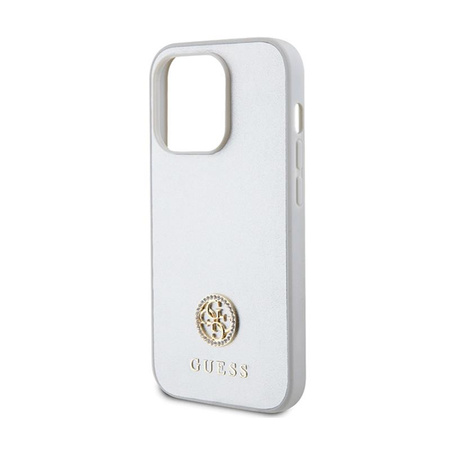 Guess 4G Strass Metal Logo - Coque iPhone 15 Pro Max (argent)