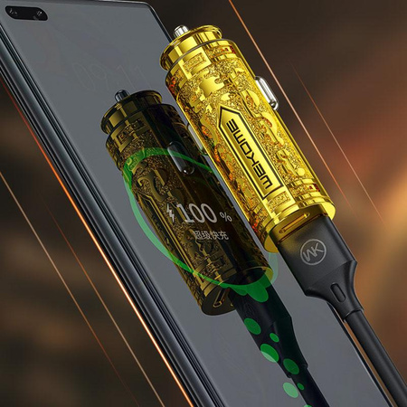 Szybka Ładowarka Samochodowa USB C + USB A WEKOME PD 20W Złota