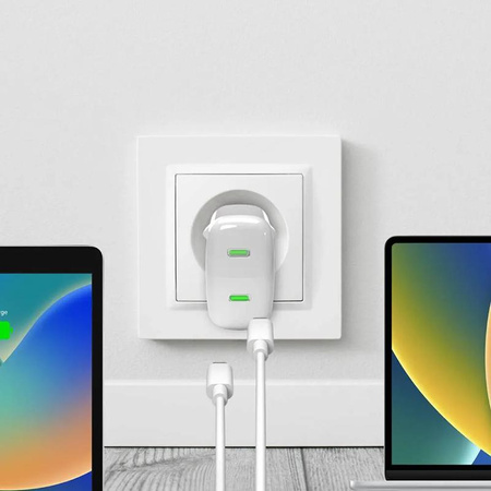 PURO MiniPro Wall Charger GaN - Ladegerät 2 x USB-C 35W PD (weiß)