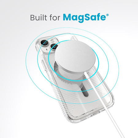 Speck Gemshell Grip + MagSafe - Case for iPhone 16e / iPhone 15 / iPhone 14 / iPhone 13 (Clear / Chrome Finish)