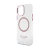 Guess Metal Outline MagSafe - Etui iPhone 12 / iPhone 12 Pro (przezroczysty / różowy)