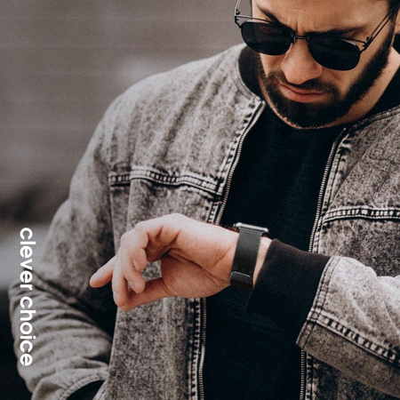 Crong Milano Steel - Řemínek z nerezové oceli pro Apple Watch 38/40/41/42 mm (grafitová)