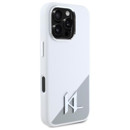 Karl Lagerfeld Silicone Shadow Metal Initial MagSafe - iPhone 16 Pro Max Case (white)
