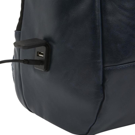 PURO Byday Classic - Eco leather backpack with external USB port Notebook 15.6" / tablet (black)